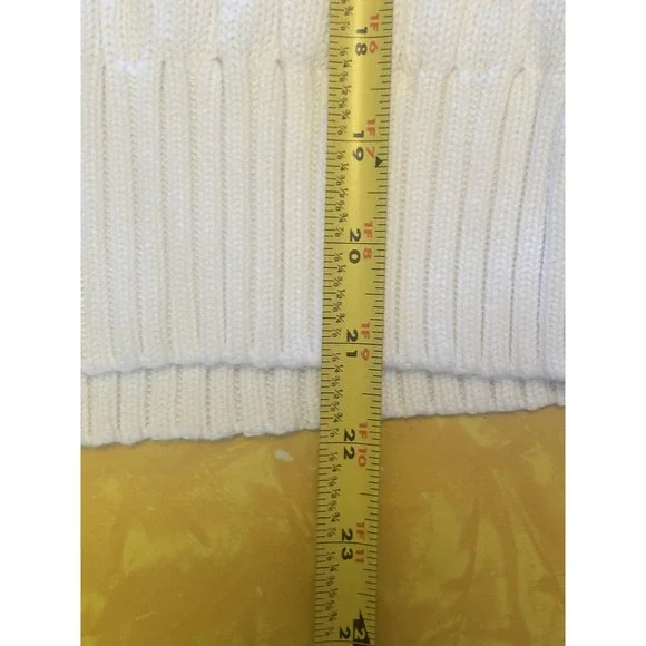 VTG Y2K Ralph Lauren Sport White & Blue Sweater Cotton Preppy Classic Womens M - Picture 4 of 6